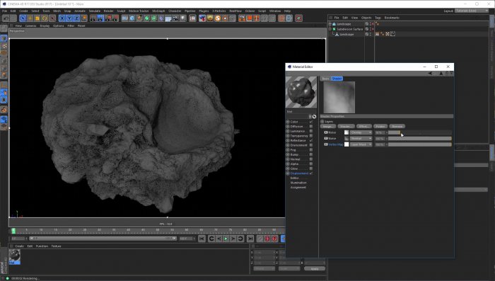 Моделирование и текстурирование астероида в Cinema 4D