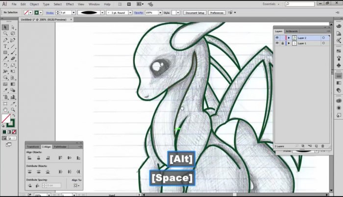 Как нарисовать детеныша дракона в Illustrator?