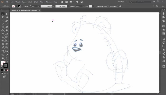 Отрисовка мультяшного медведя в Illustrator