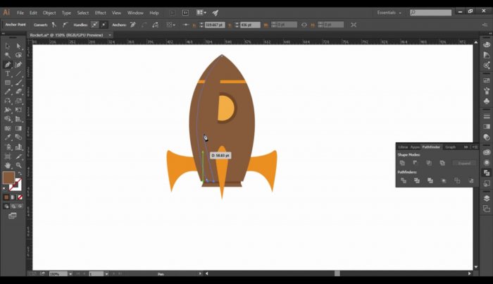 Запуск ракеты в космос в Illustrator