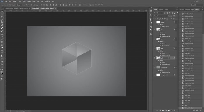 Стеклянный куб в Photoshop