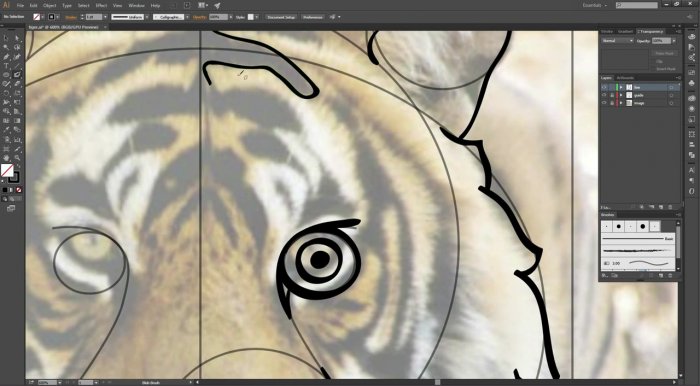 Иконка тигра в Photoshop