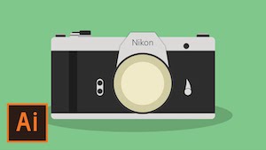 Иконка фотоаппарата в Illustrator