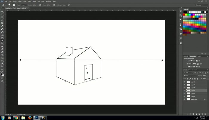 Рисуем дом в перспективе в Photoshop