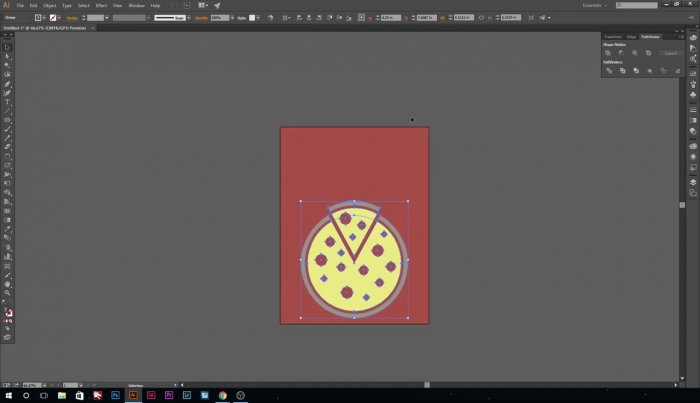 Постер для пиццерии в Illustrator