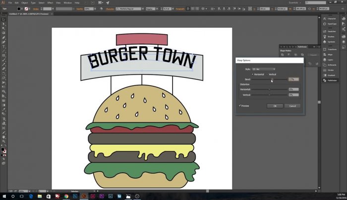 Иконка бургера в Illustrator