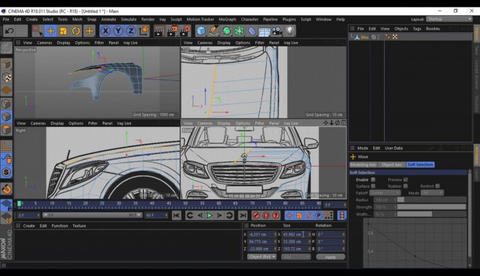 Моделирование Mercedes S Class в Cinema 4D