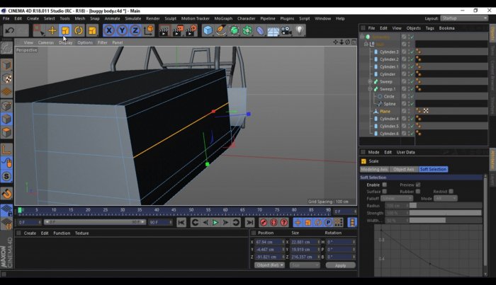 Моделирование багги в Cinema 4D