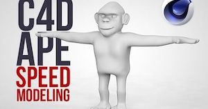 Моделирование обезьяны в Cinema 4D