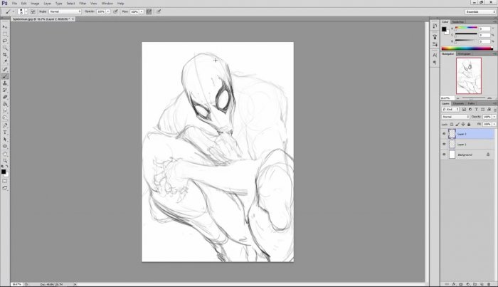 Рисуем Человека-паука для обложки комикса