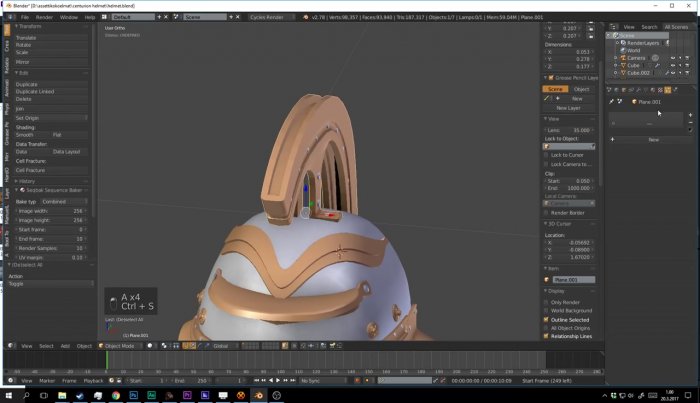 Моделирование римского шлема в Blender