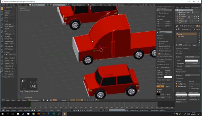 Моделирование низкополигональных автомобилей в Blender