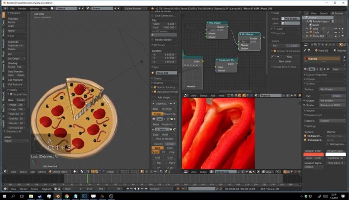 Моделирование пиццы в Blender