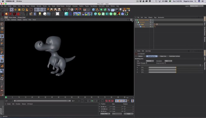 Моделирование мультяшного динозавра в Cinema 4D