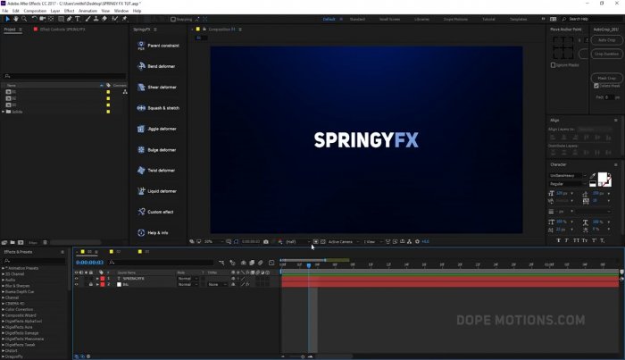 Создание потрясающей анимации с Springy FX в After Effects