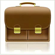 Leather-Textured, Realistic Briefcase Icon