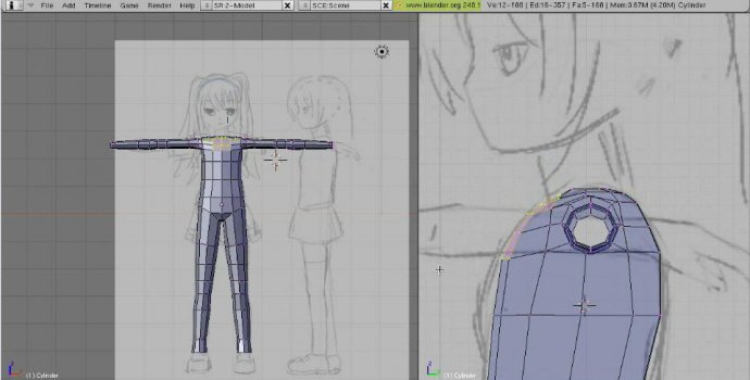 Model, UV, and Texture a Complete Manga Character