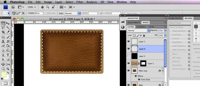 Leather-Textured, Realistic Briefcase Icon