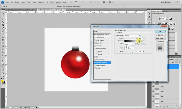 Рождественский шар в Photoshop