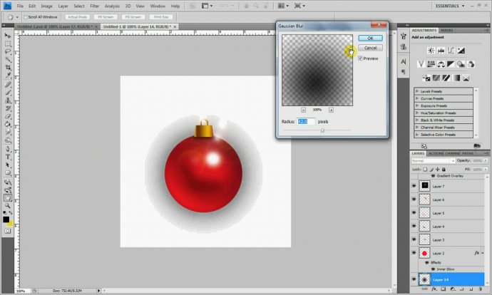 Рождественский шар в Photoshop