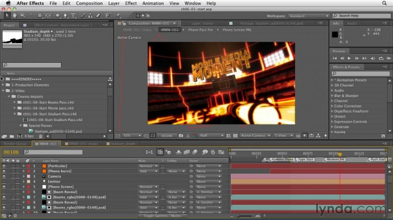 CINEMA 4D: Rendering Motion Graphics for After Effects