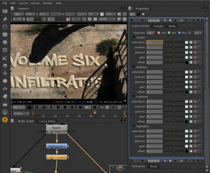 Integrating Titles into Footage in Nuke 6.1