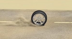 Создание пыли от колеса