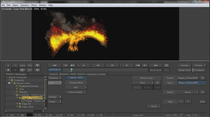 Создание огненного дракона с FumeFX