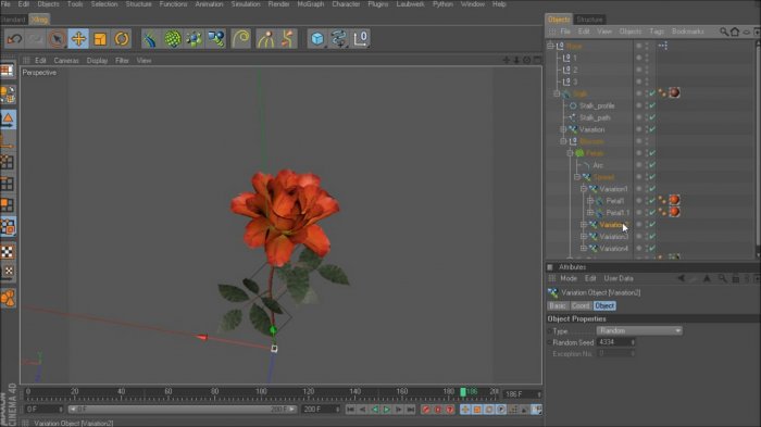 Моделирование и анимация розы с помощью Xfrog 5 для Cinema 4D