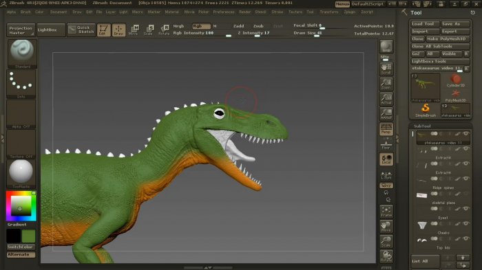 Creative Development: Воссоздание динозавра в ZBrush