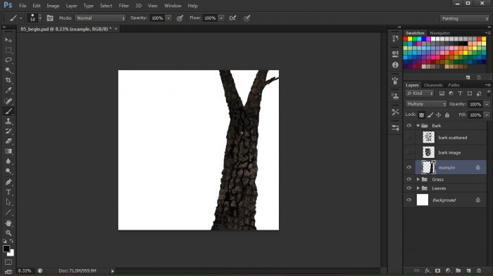 Уроки по созданию кистей с изображением листвы для цифровой иллюстрации в Photoshop