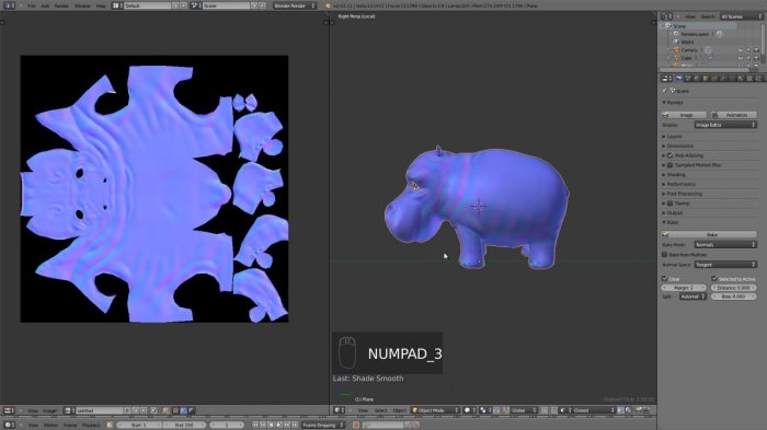 Моделирование маленького бегемота в Blender