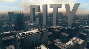 3D тайтл среди небоскребов в After Effects