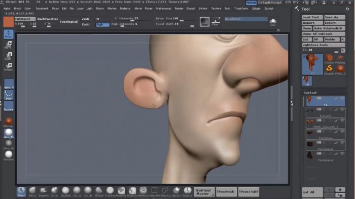 Урок по быстрому скульптингу мультяшной головы в ZBrush
