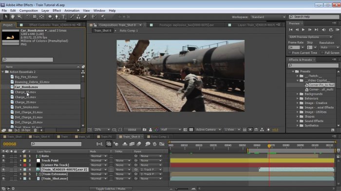 Создание динамичной сцены со взрывом цистерны в After Effects и 3ds Max