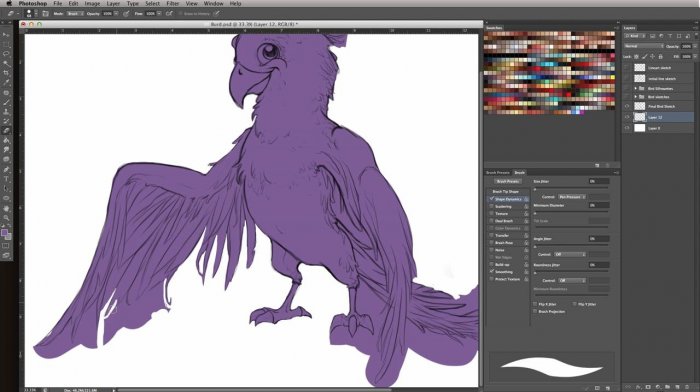 Рисование концепт арта птицы в Photoshop