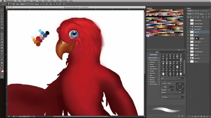 Рисование концепт арта птицы в Photoshop
