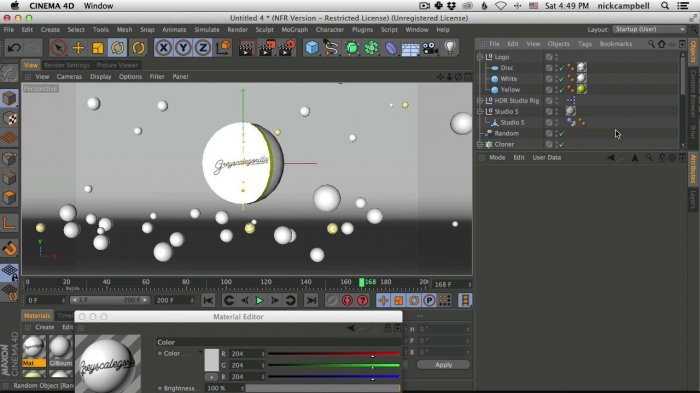 Анимация метасферы и лого в Cinema 4D