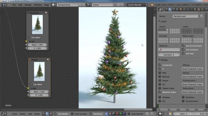 Рождественская елка в Blender