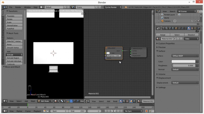 Абстрактный монитор в Blender и Photoshop