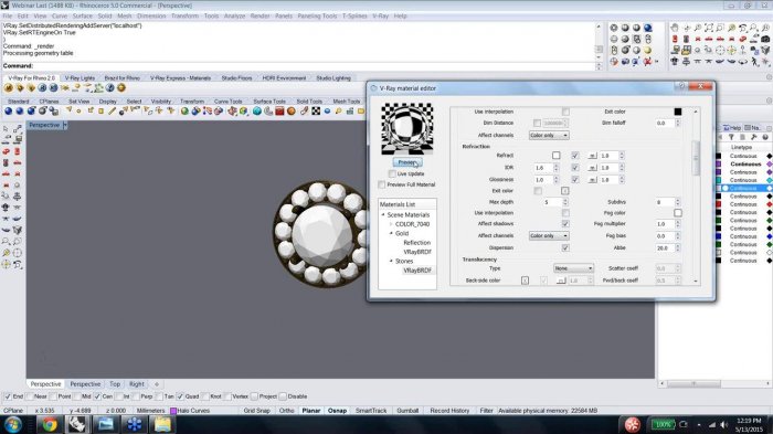 Моделирование и рендеринг обручального кольца в Rhino с V-Ray