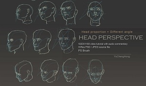 Рисование головы в перспективе в Photoshop