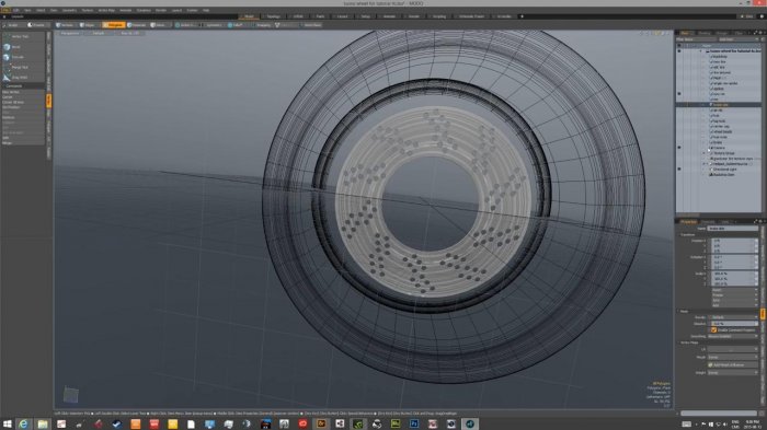 3D колесо и шина в Modo
