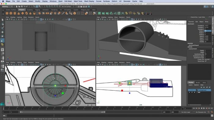 Моделирование звёздного истребителя X-Wing в Maya