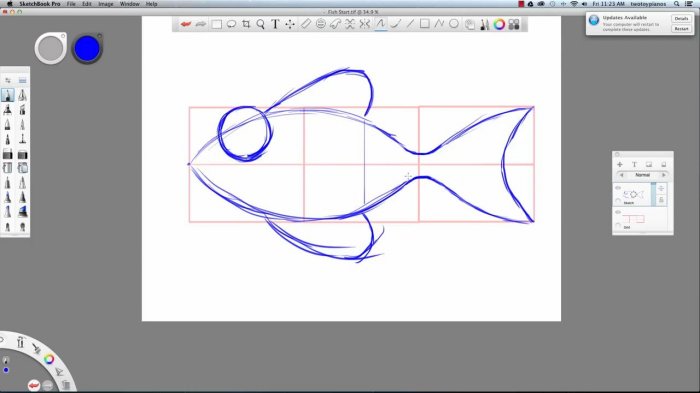 Рисование мультяшной рыбы в Sketchbook Pro 6