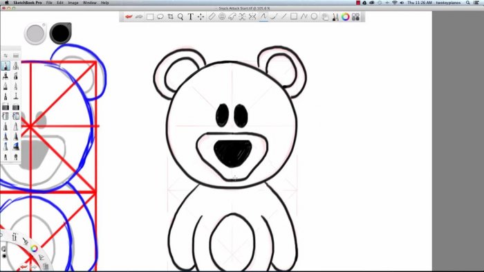 Рисование мультяшного медведя в Sketchbook Pro 6