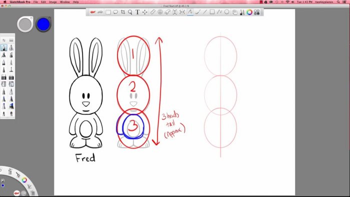 Рисование мультяшного кролика в Sketchbook Pro 6