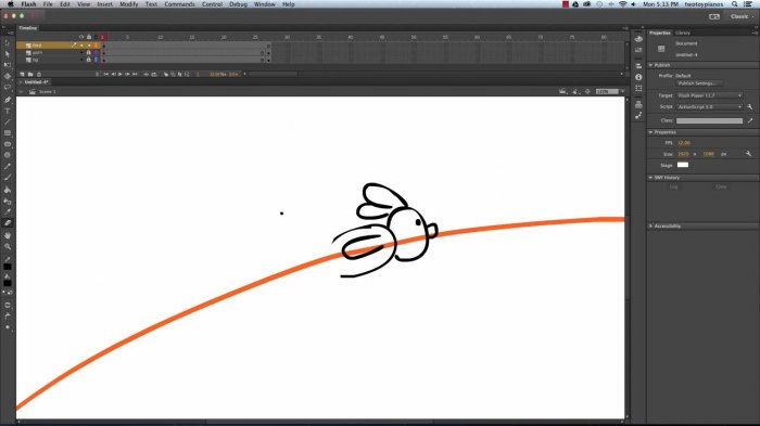 Анимация прыжка зайца во Flash