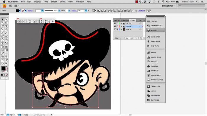 Отрисовка пирата в Illustrator
