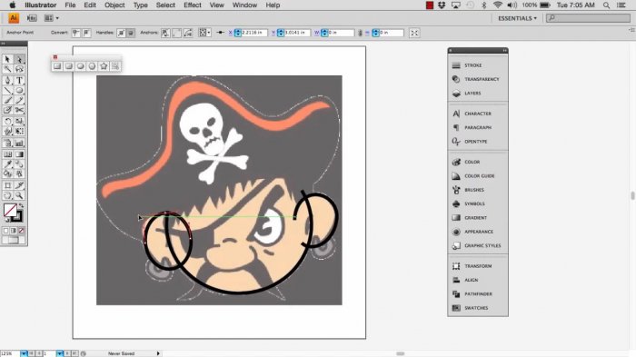 Отрисовка пирата в Illustrator